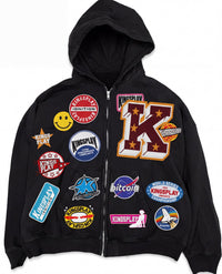 PATCHY ZIP (BLACK) view 1